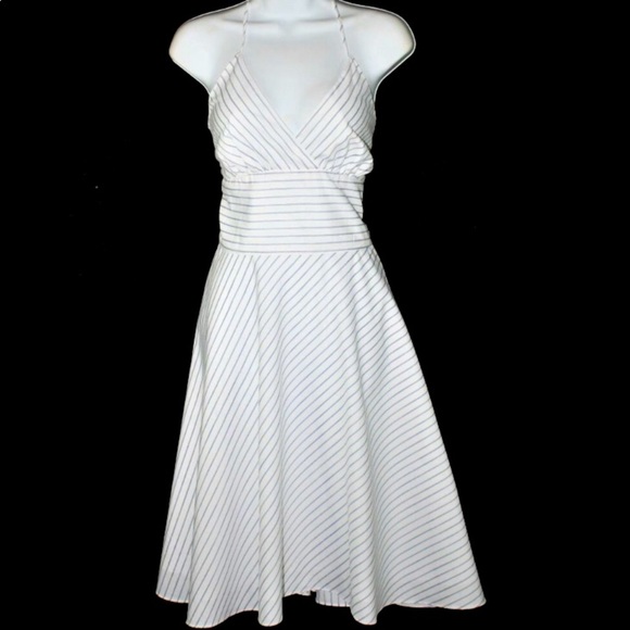 Alyn Paige Dresses & Skirts - Alyn Paige Pinstripe Cotton Halter Dress
